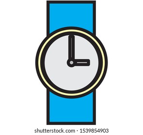 simple vector icon with wrist watch shape