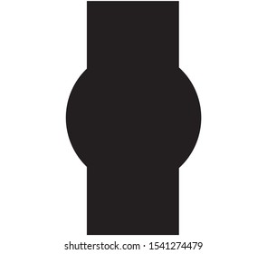 simple vector icon with wrist watch shape