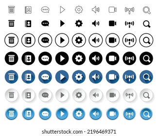 Simple vector icons set. Contact us icons