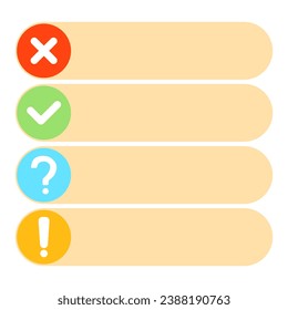 Iconos vectoriales simples de signos con un lugar donde responder en un fondo aislado blanco en un estilo plano