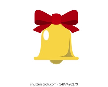 A simple vector illsutration of a Christmas bell with a red ribbon