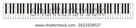 Simple vector illustration of an 88-key piano keyboard