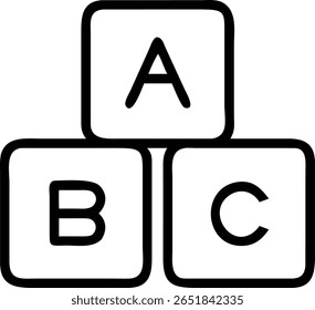 Um vetor simples ilustração de blocos abc, perfeito para aprendizagem, educação, e projetos de crianças.