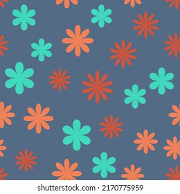 simple vector illustration abstract flowers pattern
