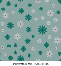 simple vector illustration abstract flowers pattern