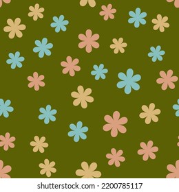 simple vector illustration abstract flowers pattern