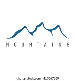 simple vector illustration of the abstract mountains