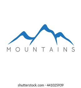 simple vector illustration of the abstract mountains