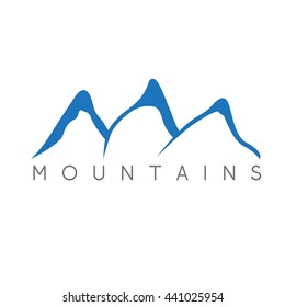 simple vector illustration of the abstract mountains