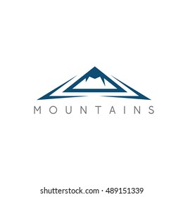 simple vector illustration of the abstract mountains