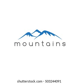 simple vector illustration of the abstract mountains