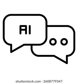 Simple vector illustration of AI speech bubbles for chat applications and concept representation. This image can be used to represent dialog, online conversations, and artificial intelligence concepts