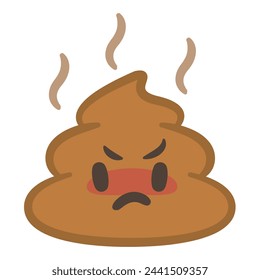 Simple vector illustration of angry poop
