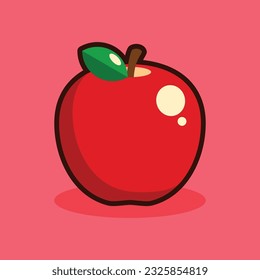 Simple Vector Illustration of an Apple. Good for asset design or printed