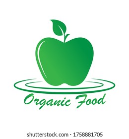 simple vector illustration of an Apple for a logo, label, or sticker. Vector illustration isolated on white background, flat style