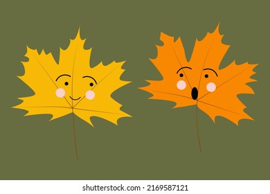 simple vector illustration autumn leaf