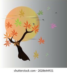 Simple vector illustration autumn, september is coming soon