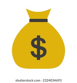 bolsa simple de ilustración vectorial con dinero