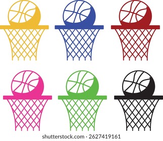 Ilustração Vetorial Simples de um Arco de Basquete