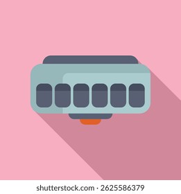 Simple vector illustration of a bicycle handlebar grip with a minimalist flat design on a pink background