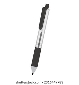 Simple vector illustration of a black ballpoint pen