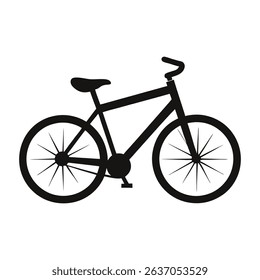 Simple vector illustration of a black bicycle isolated on a white background for design