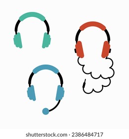 simple vector illustration black headphones