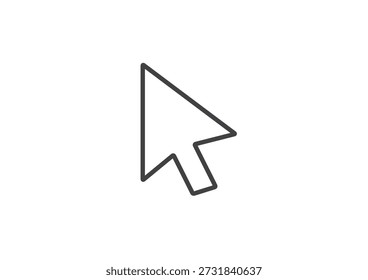 Ilustración vectorial simple del cursor de ratón de línea negra