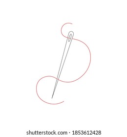 Simple Vector Illustration Black Needle Red Stock Vector (Royalty Free ...