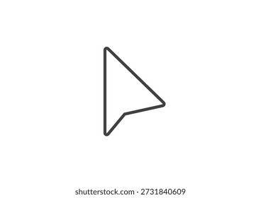 Simple Vector Illustration of a Black Outline Mouse Pointer