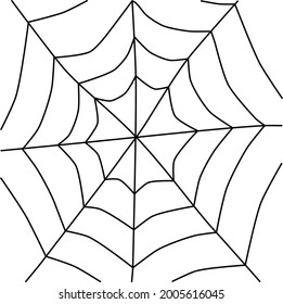 simple vector illustration of a black spider web on a white background