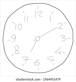 simple vector illustration black and white clock