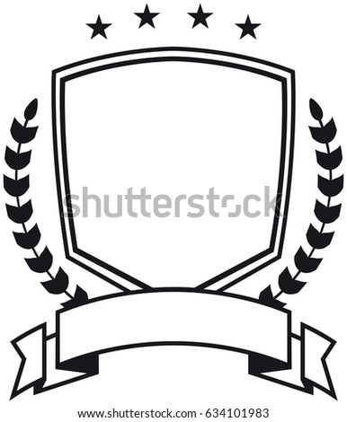 simple vector illustration of a black and white crest