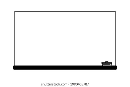 Una simple ilustración vectorial de una pizarra con un borrador de pizarra.