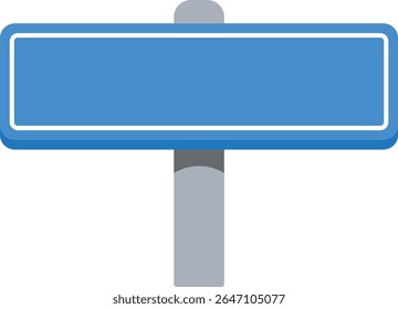 A simple vector illustration of a blank road sign. Ideal for use in transportation graphics, street navigation, urban signage, as well as in educational materials or presentations for titles and 