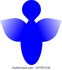 Simple vector illustration of blue angel
