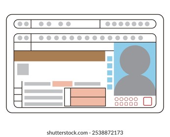 Ilustração vetorial simples de uma carta de condução azul