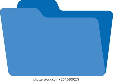 Simple vector illustration of blue file folders in flat style. Ideal for UI design, office icons, document organization, web use, and business or educational materials.