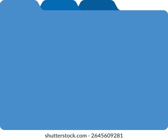 Simple vector illustration of blue file folders in flat style. Ideal for UI design, office icons, document organization, web use, and business or educational materials.