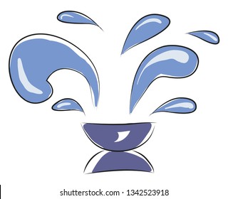 Simple vector illustration of a blue fountain on white background 