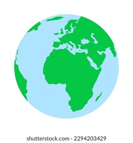 simple vector illustration blue and green globus