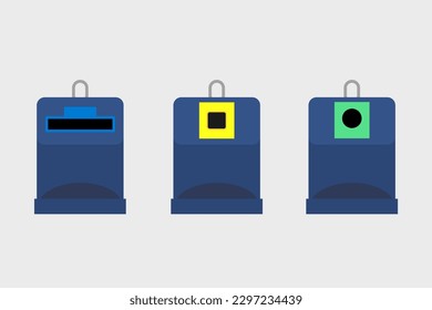 simple vector illustration blue recycle containers