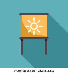 Vetor simples ilustração de uma placa mostrando um ícone de sol para uma previsão do tempo de verão