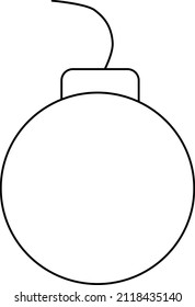 simple vector illustration of a bomb empty contour