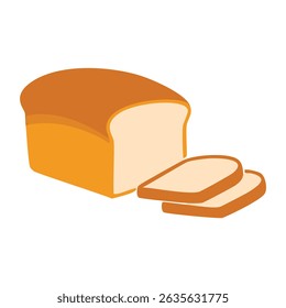A simple vector illustration of a bread loaf and slice, perfect for bakeries, breakfast menus, and food packaging.