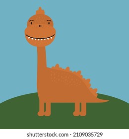 simple vector illustration brown dinosaur