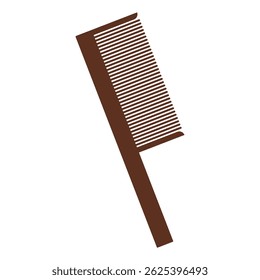 Simple vector illustration of a brown hair comb, useful icon for web and print