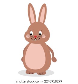 simple vector illustration brown rabbit
