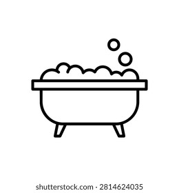 Simple vector illustration of a bubble bath in a tub