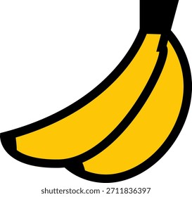 Ilustración vectorial simple de un montón de plátanos. Representa frutas, alimentos saludables, refrigerios tropicales, nutrición y comestibles.